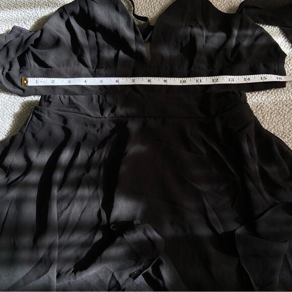 NWOT Lulus Tier and Now Black Tie-Back Tiered Maxi Dress M - Picture 8 of 12